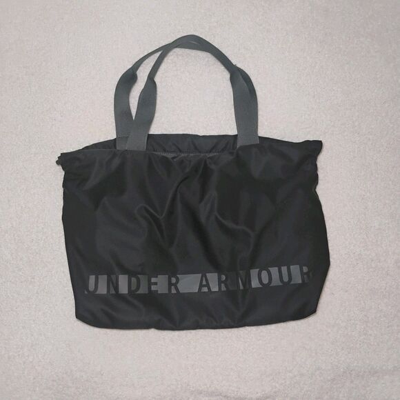 Under Armor Black Water Resistant Drawstring Adjustable Sporty Tote Bag - Picture 1 of 8